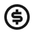 Circle with a dollar sign inside representing money or currency.
