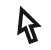 Black computer mouse cursor arrow on transparent background.