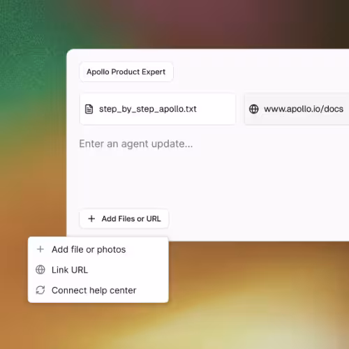 Adding files, URLs and help centre content to a Quarterzip agent