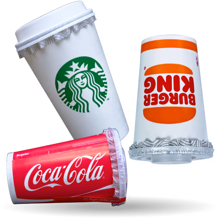 beverage cups of famous brands