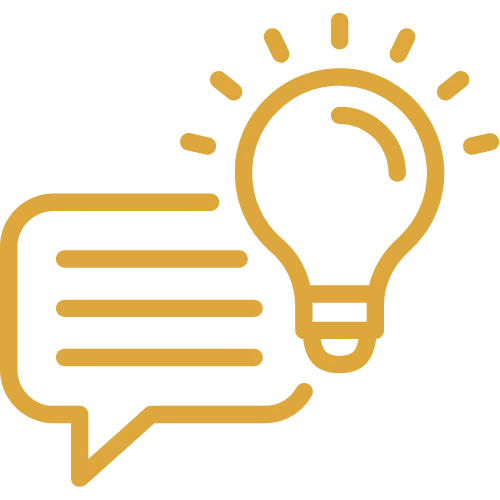 lightbulb and speech bubble icon