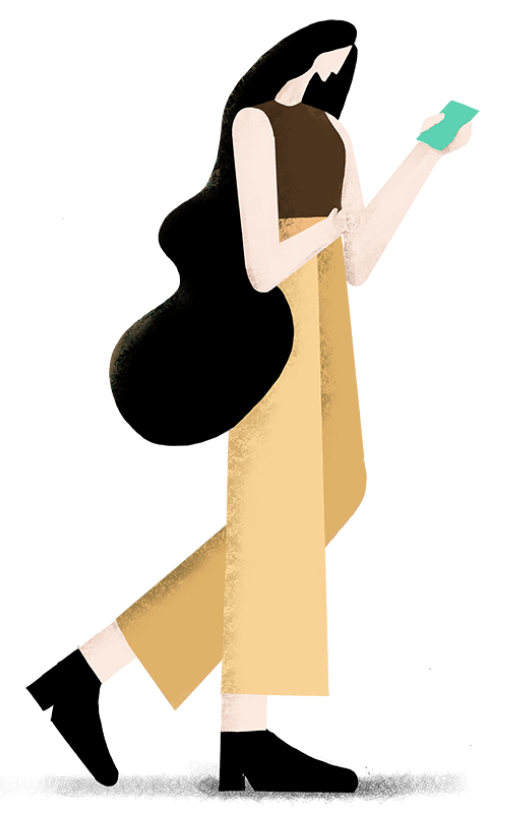 Illustration of person walking