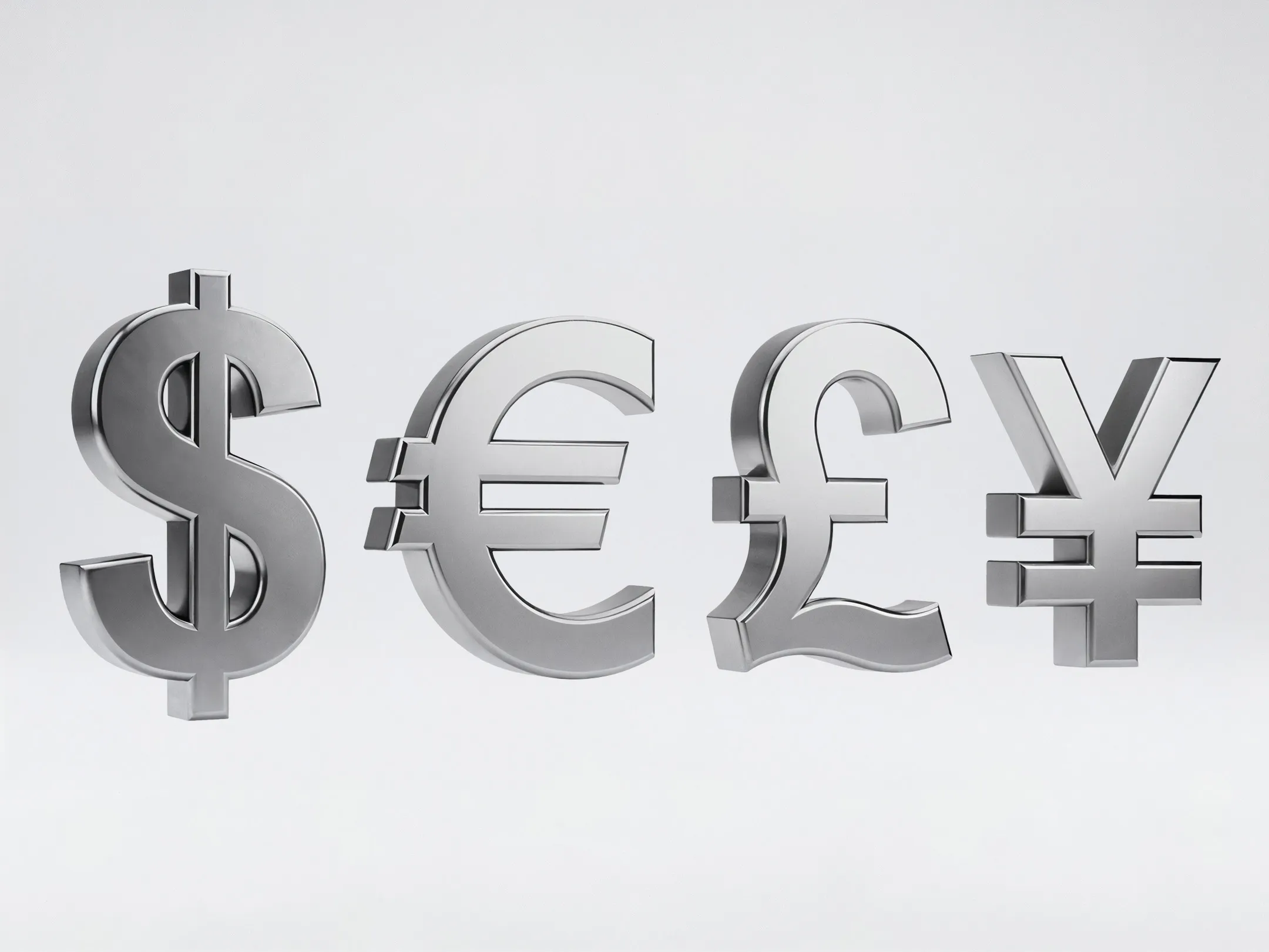 Dollar, euro, pound, and yen symbols illustrating key currencies in a beginner-friendly guide to getting started with forex trading.
