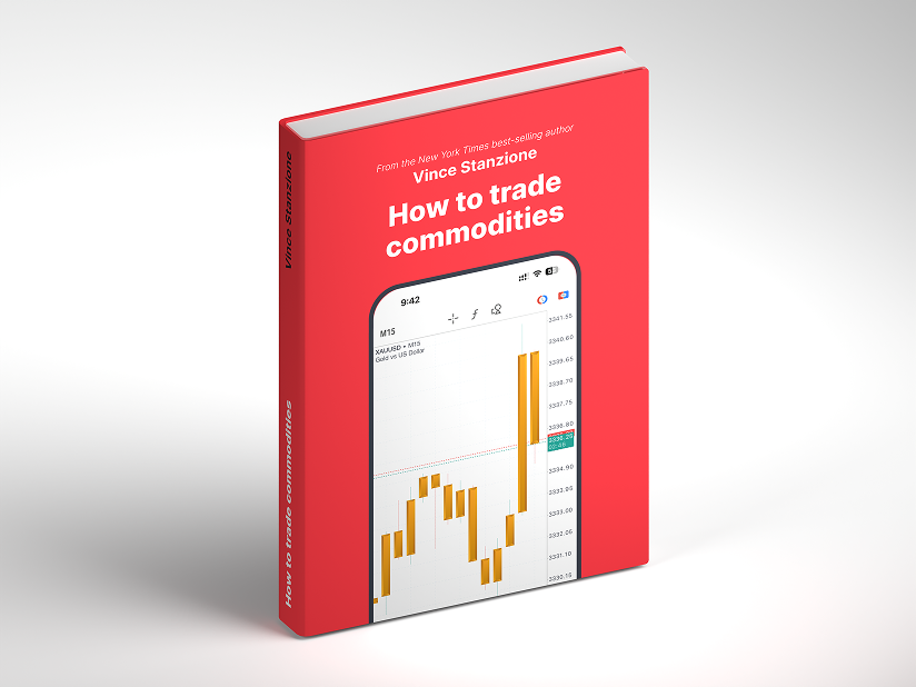Cover of eBook "Introduction to Trading Financial Accumulator Options with Deriv" by Vince Stanzione, featuring an upward arrow.
