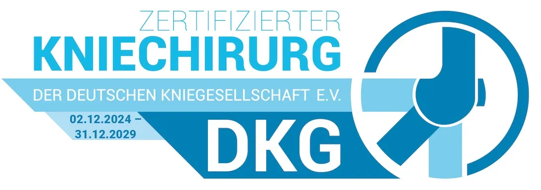 Zertifizierter Kniechirurg der DKG Siegel