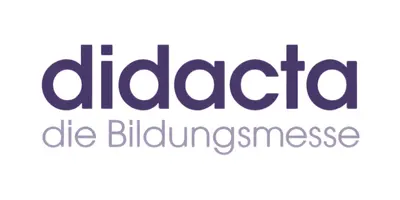 Didacta logo with text die Bildungsmesse in purple and gray font.