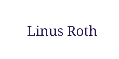 Text logo of the name Linus Roth on a white background.