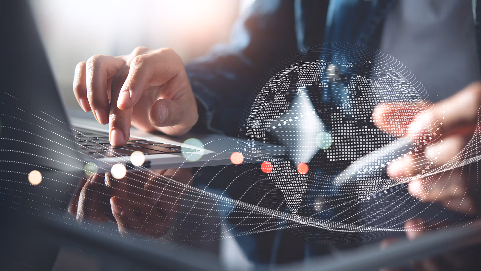 Man making an online travel payment