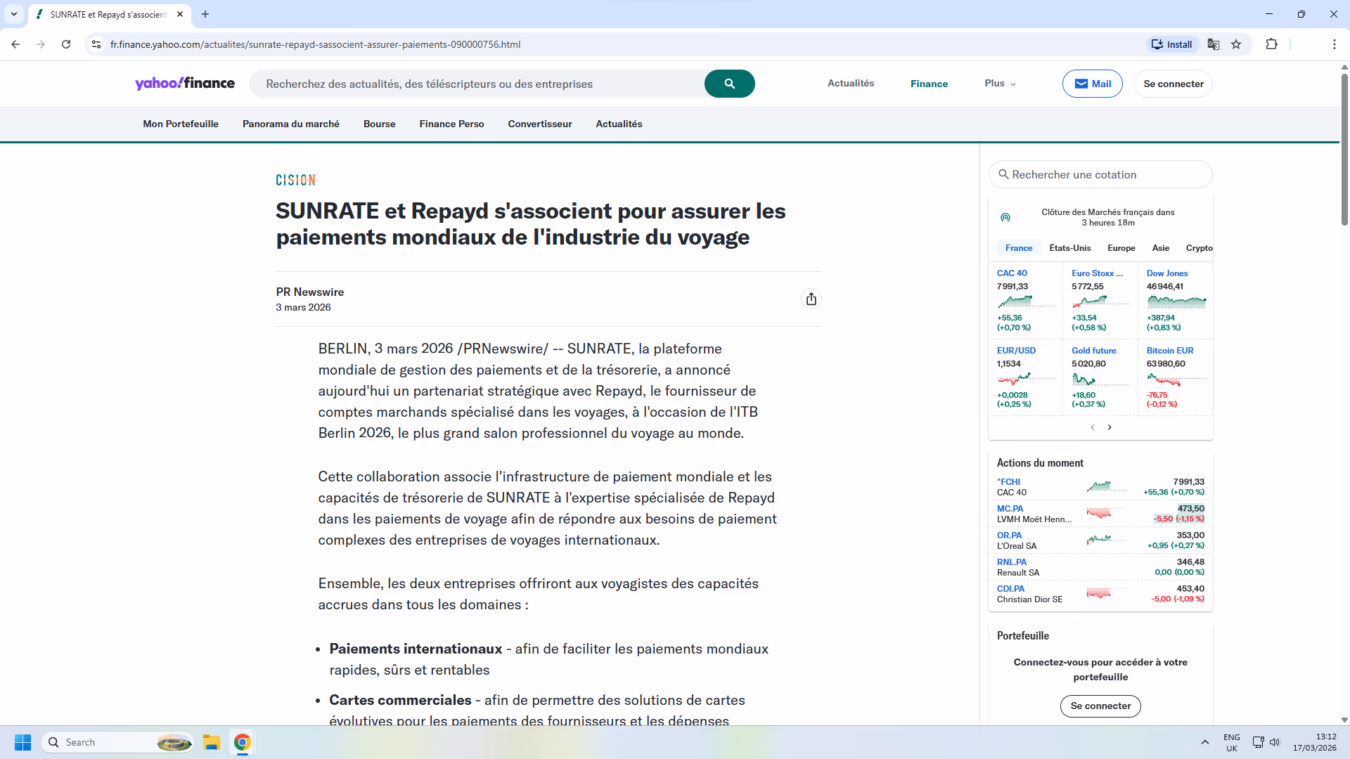 SUNRATE et Repayd S'associent pour Assurer les Paiements Mondiaux de l'Industrie du Voyage