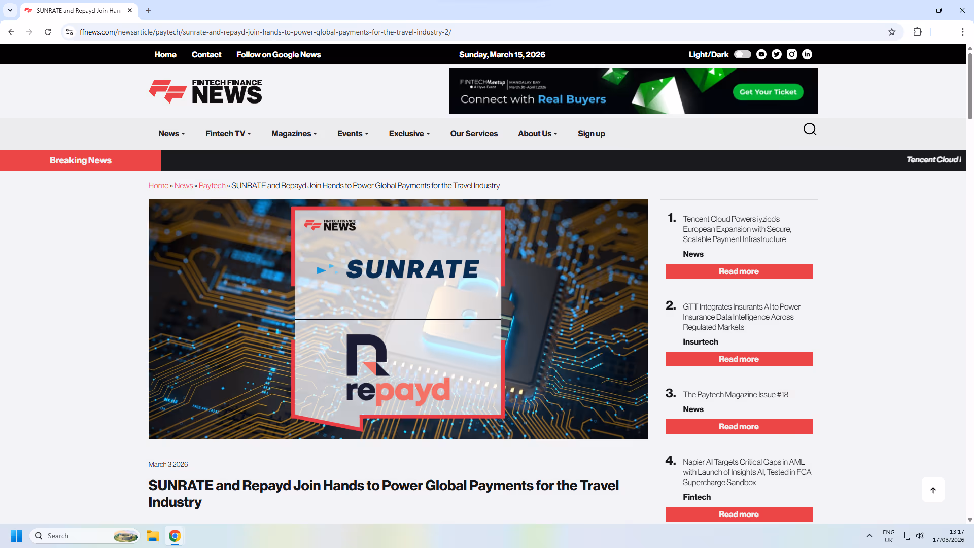 SUNRATE and Repayd Join Together to Power Global Payments for the Travel Industry