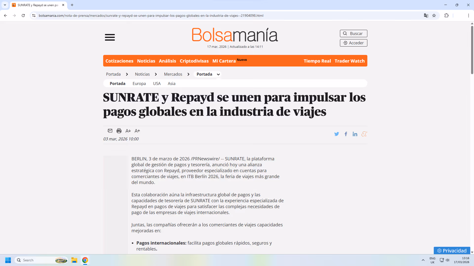 SUNRATE y Repayd Se Unen Para Impulsar los Pagos Globales en la Industria de Viajes