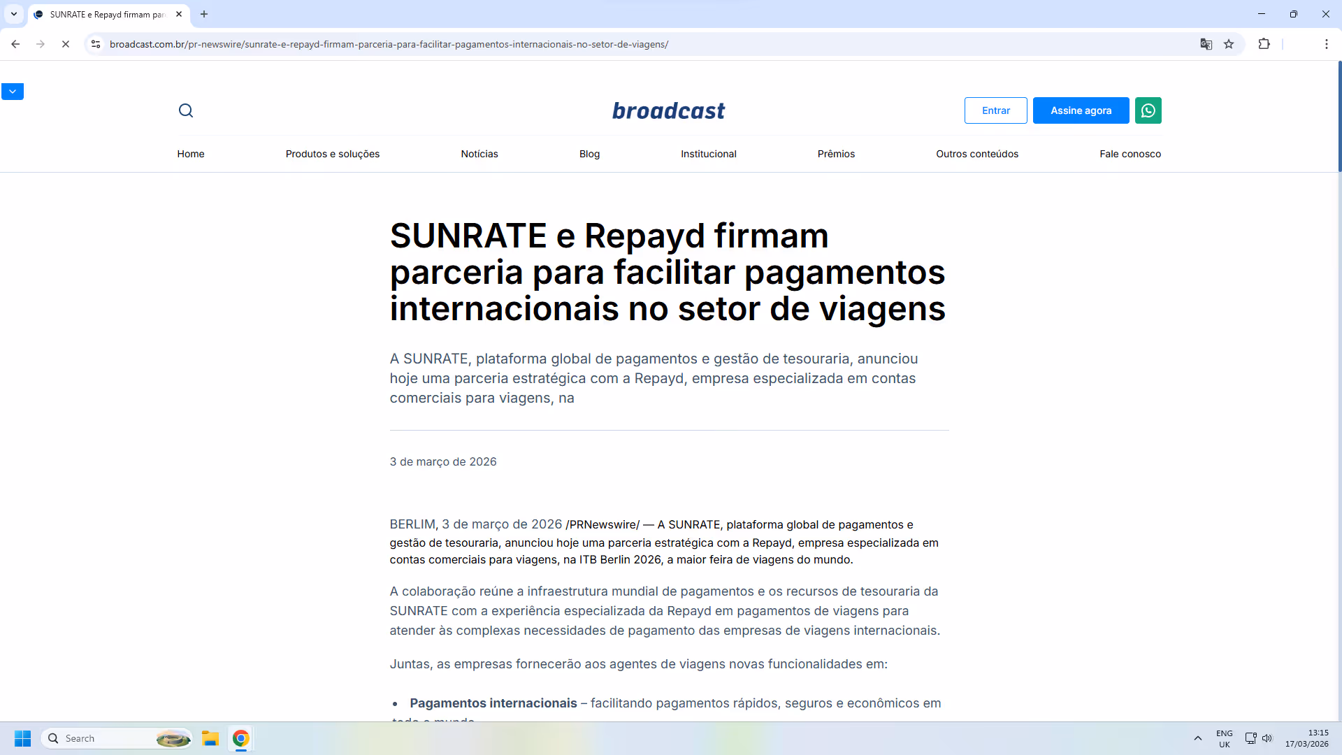 SUNRATE e Repayd Firmam Parceria para Facilitar Pagamentos Internacionais No Setor de Viagens