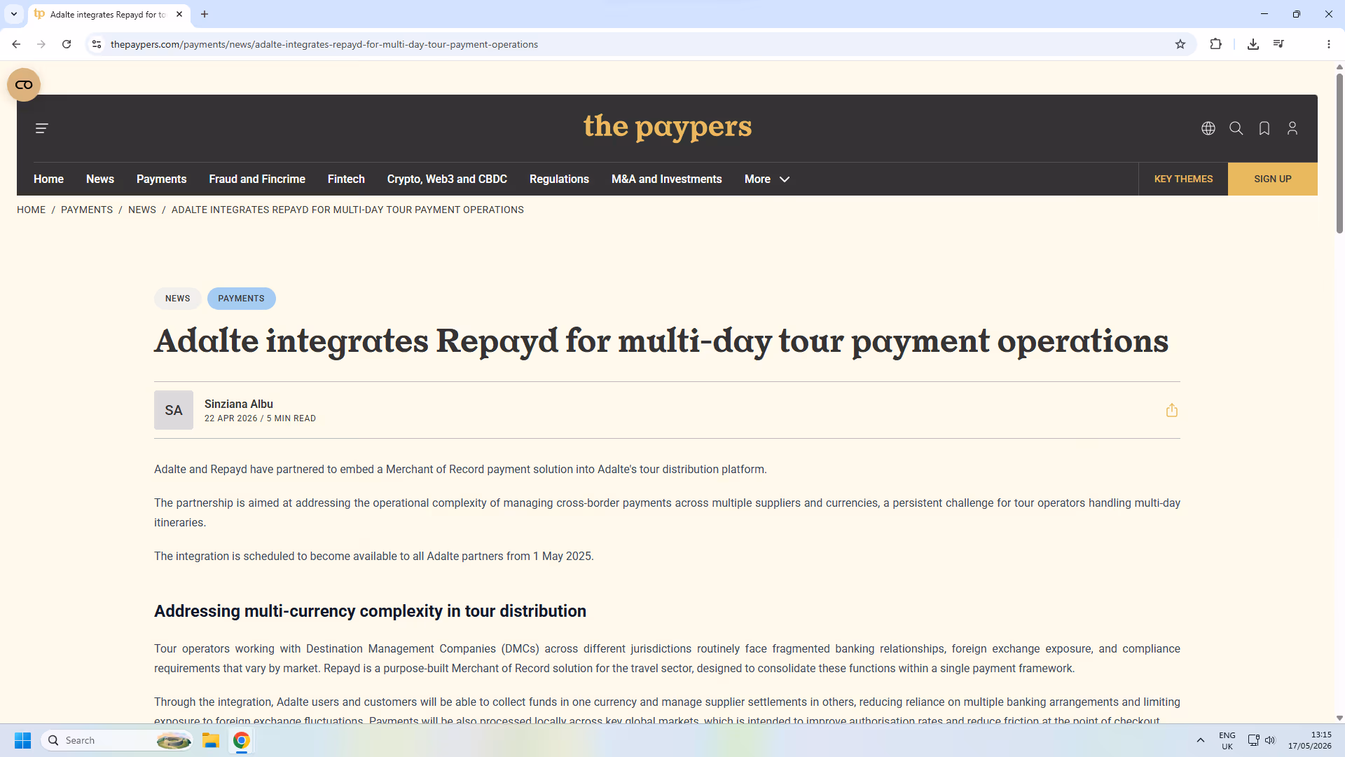 Adalte Integrates Repayd for Multi-Day Tour Payment Operations