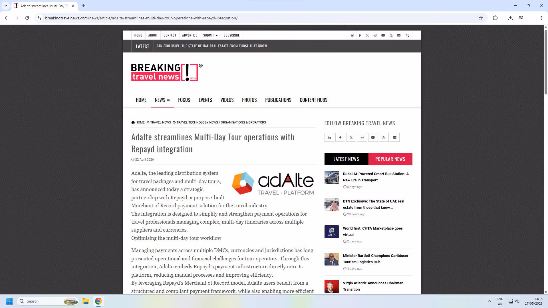 Adalte Streamlines Multi-Day Tour Operations with Repayd Integration