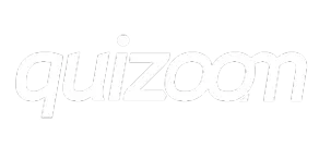 A black and white photo of the word quizcom.