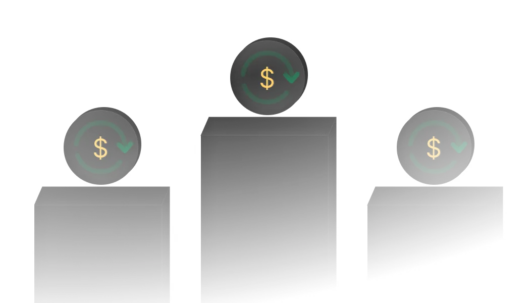 A graph with a dollar sign on top of it.