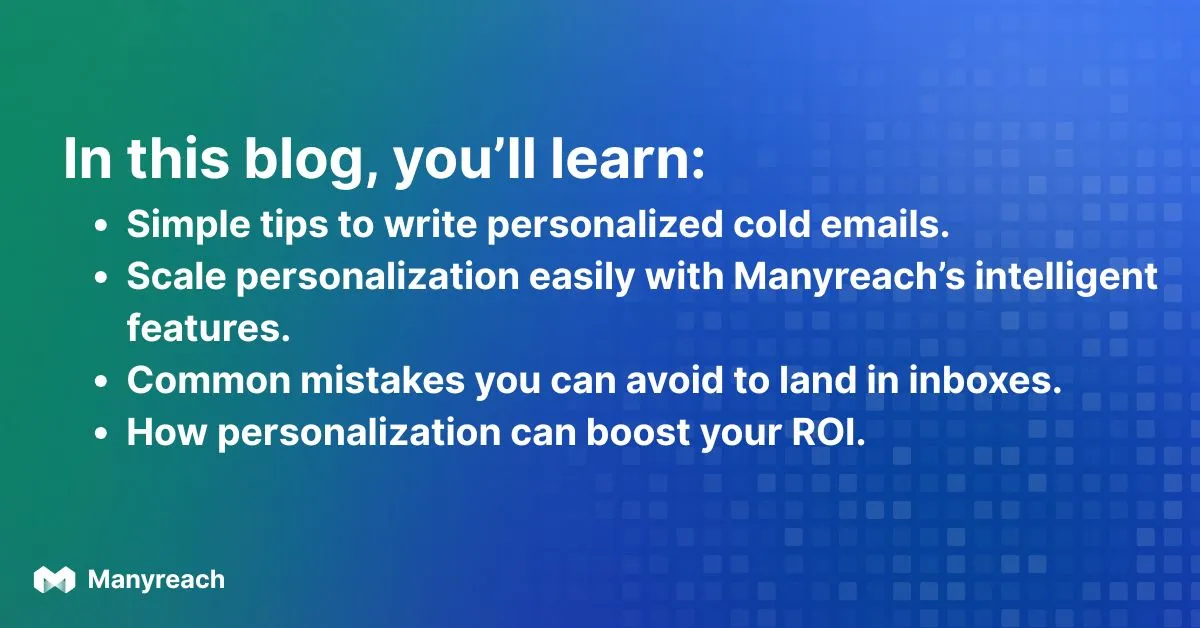 How to personalize cold Emails