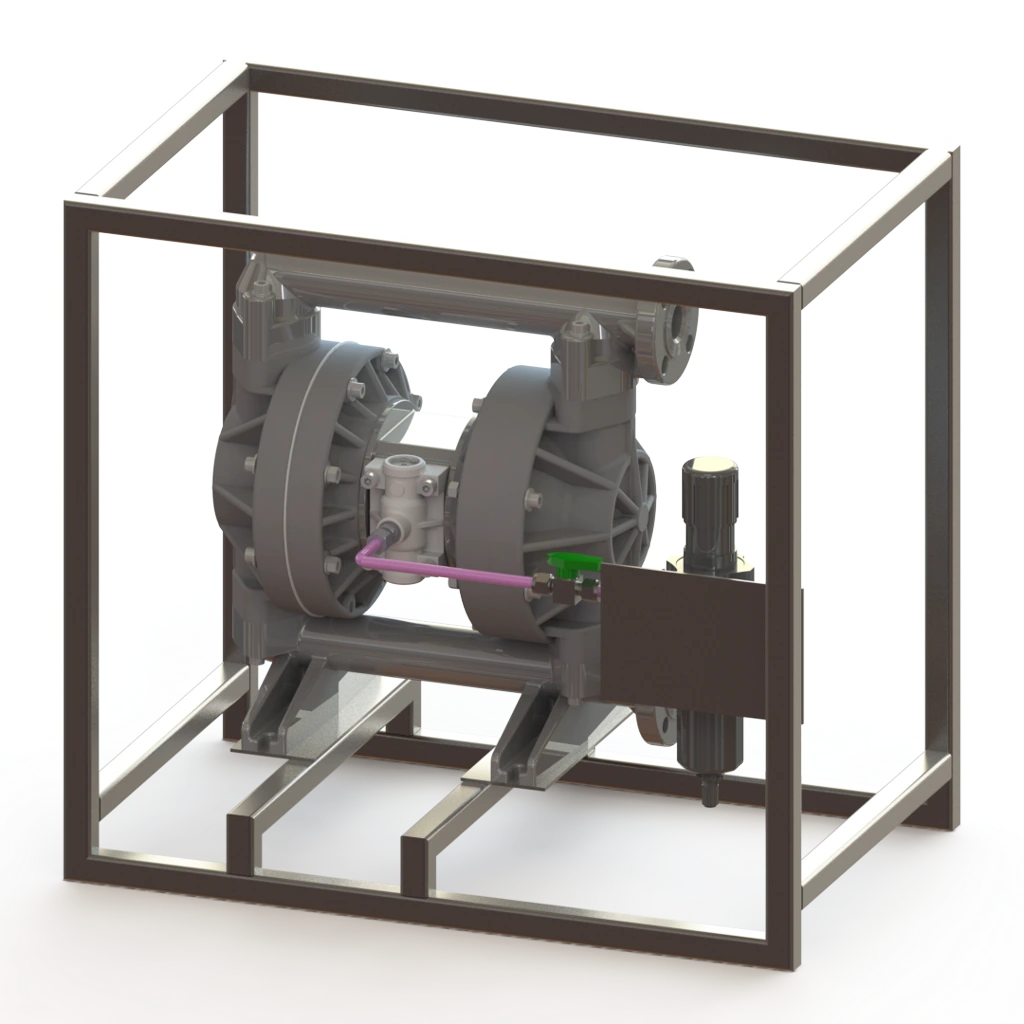 1" 2:1 Diaphragm Pump Skid