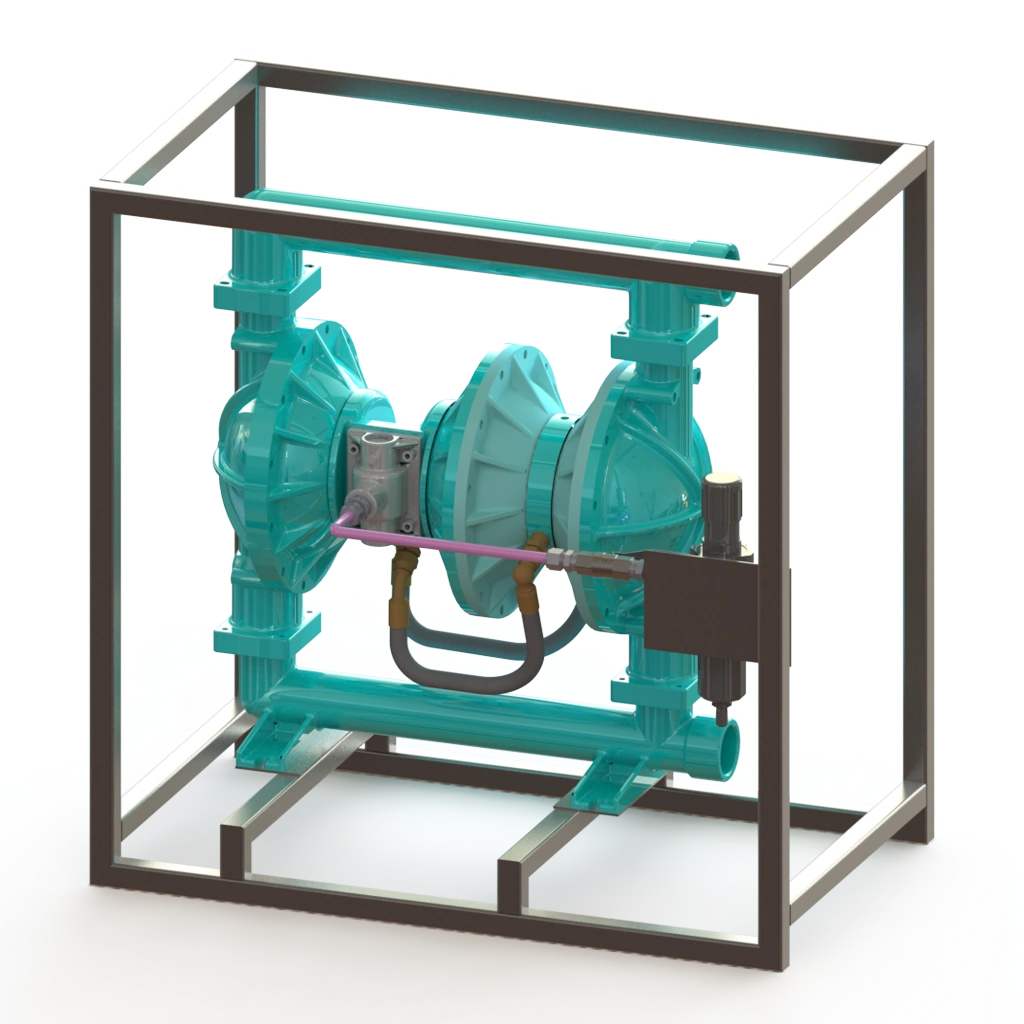 2" 2:1 Diaphragm Pump Skid (Full Flow)
