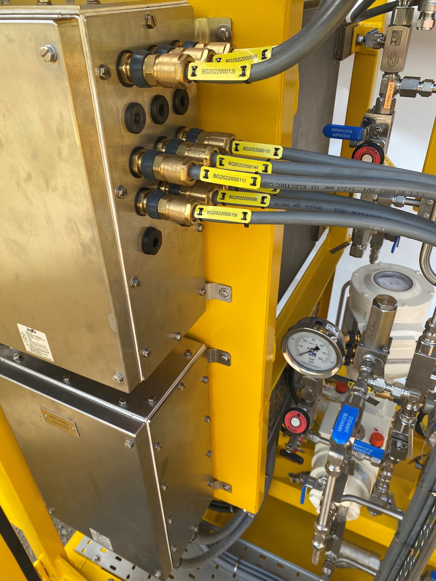 Junction box and instrumentation.