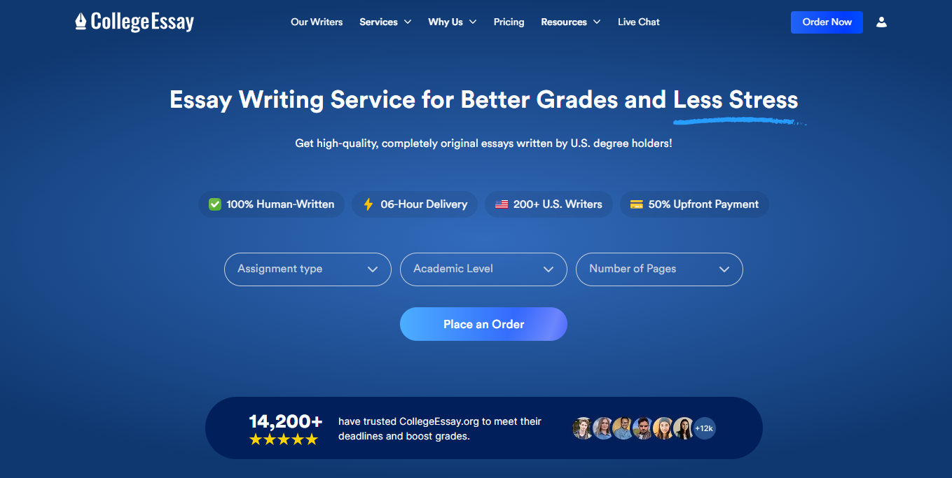 CollegeEssay.org homepage