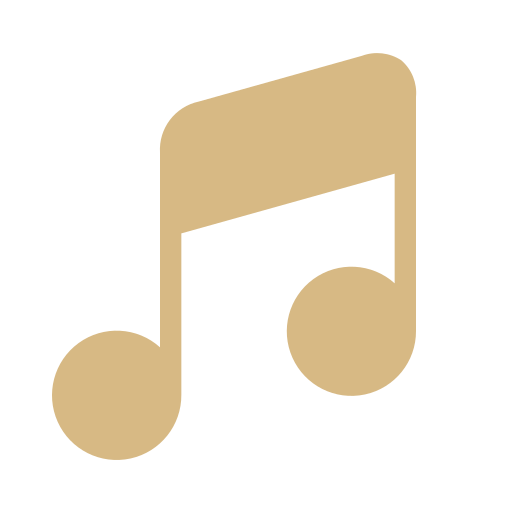 Beige double eighth musical note symbol on white background.