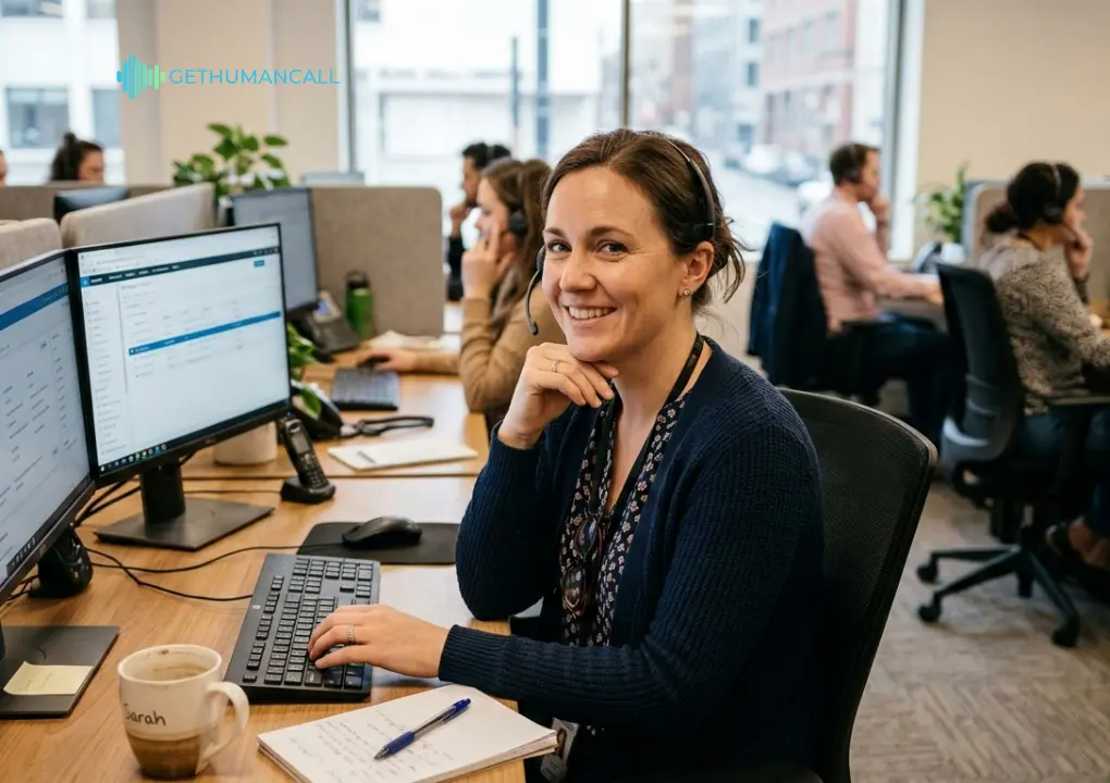 Customer service expert at work