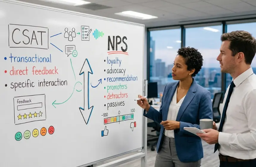 Chart of comparison CSAT vs NPS