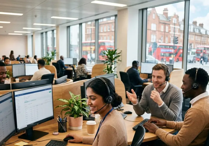 Customer care exert working at outsourced call center