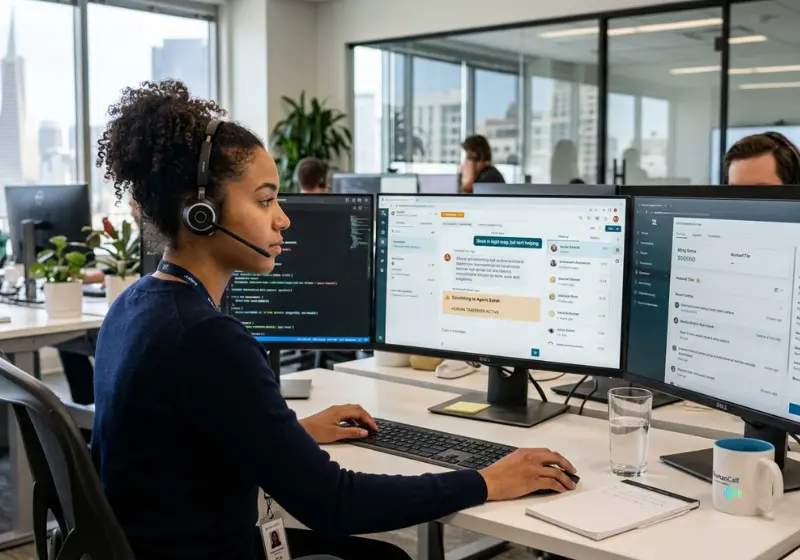A woman working in SaaS Support
