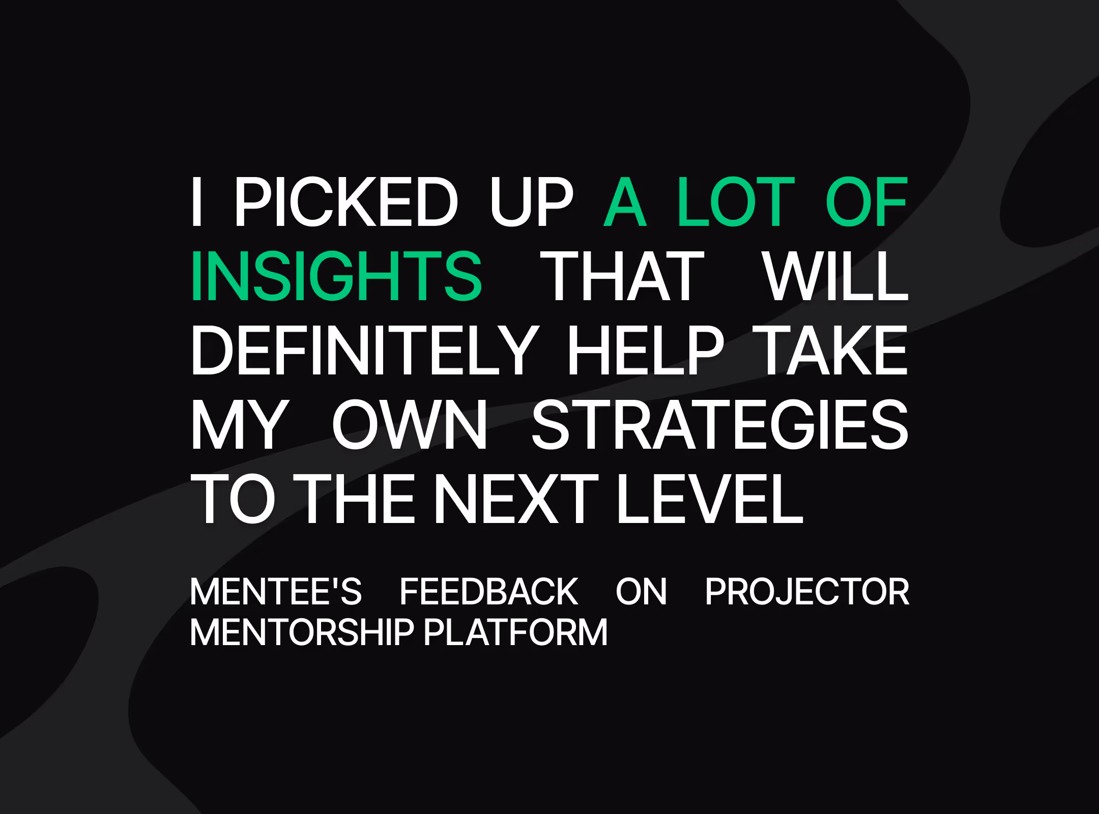 Feedback quote from a mentee on Projector mentorship platform praising Olha Boiko for practical insights that elevated their communication strategies.