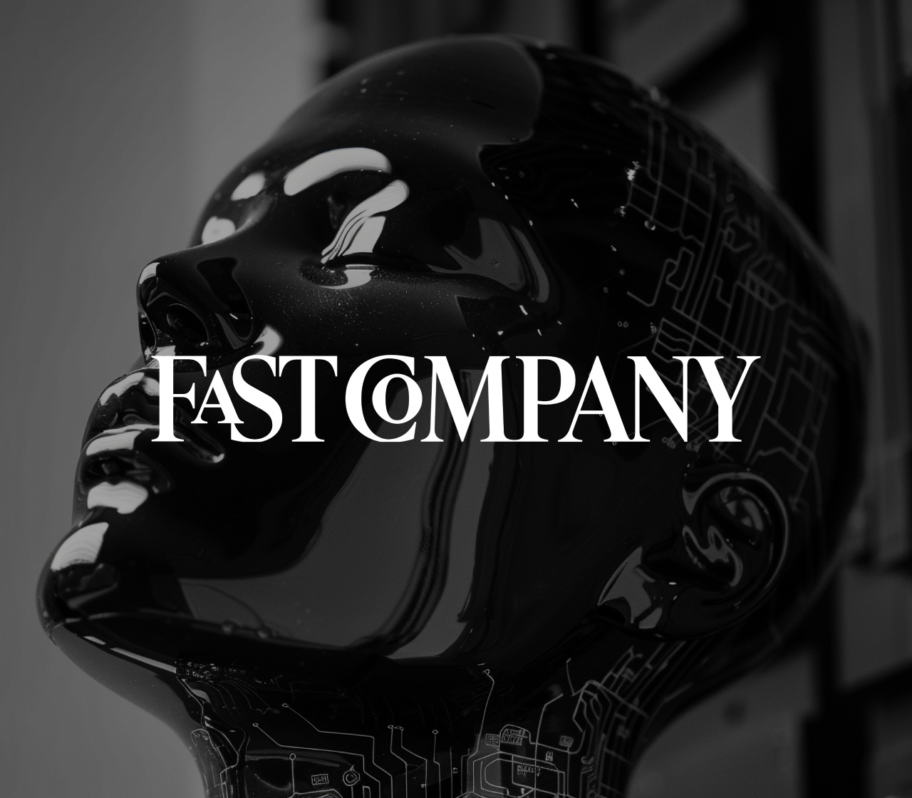 Fast Company logo on dark background representing media coverage of Brighterly’s AI education feature secured by Turn Heads Global.