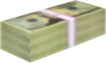 A stack of dollars that means "Cash" word"