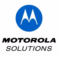Motorola Solutions logo with stylized white 'M' inside a blue circle above the company name.