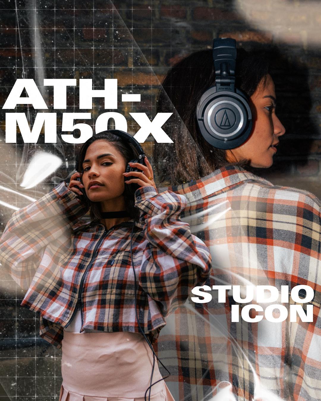 Audio-Technica headphones social media creative -high-energy music storytelling
