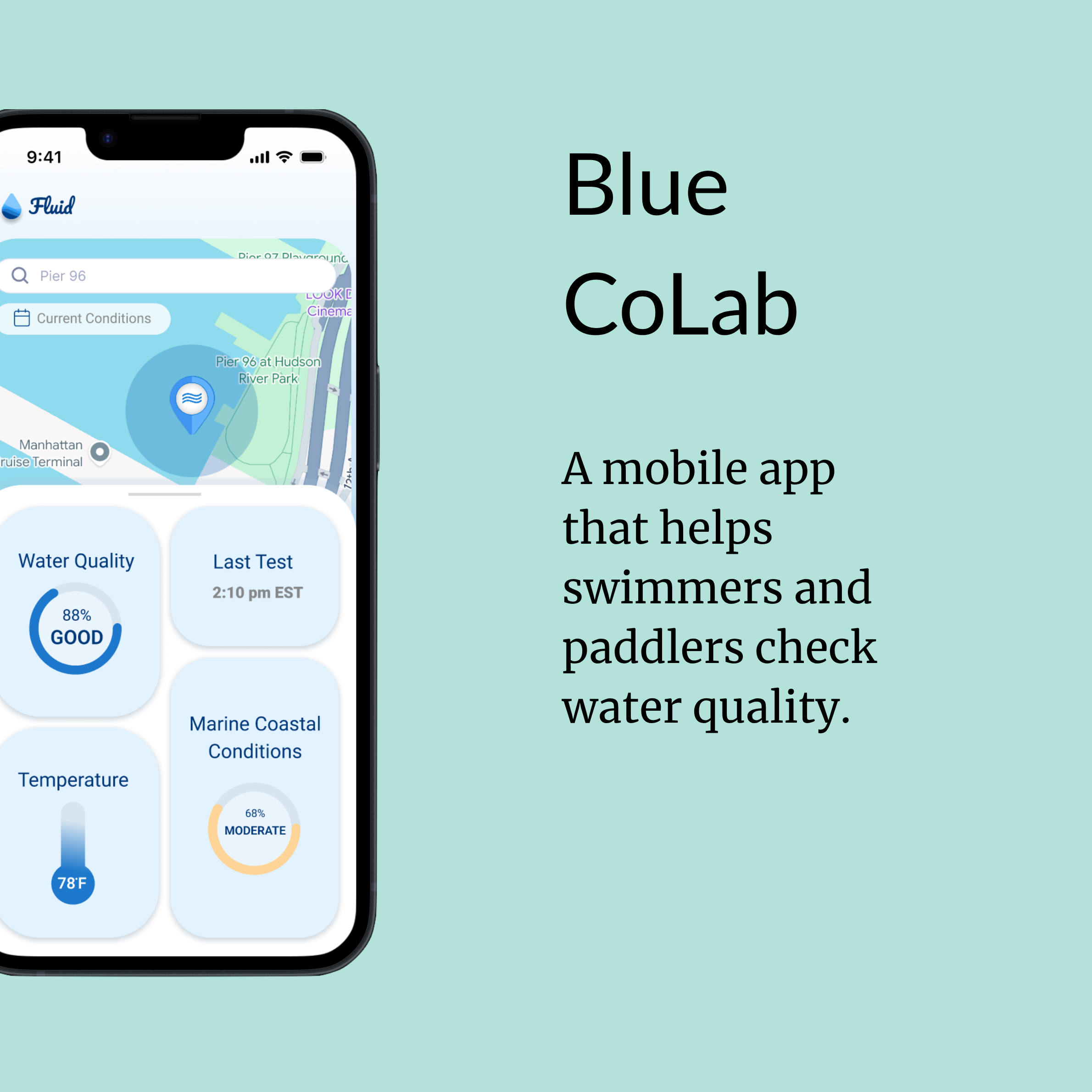 A mobile app that helps swimmers and paddlers check water quality.