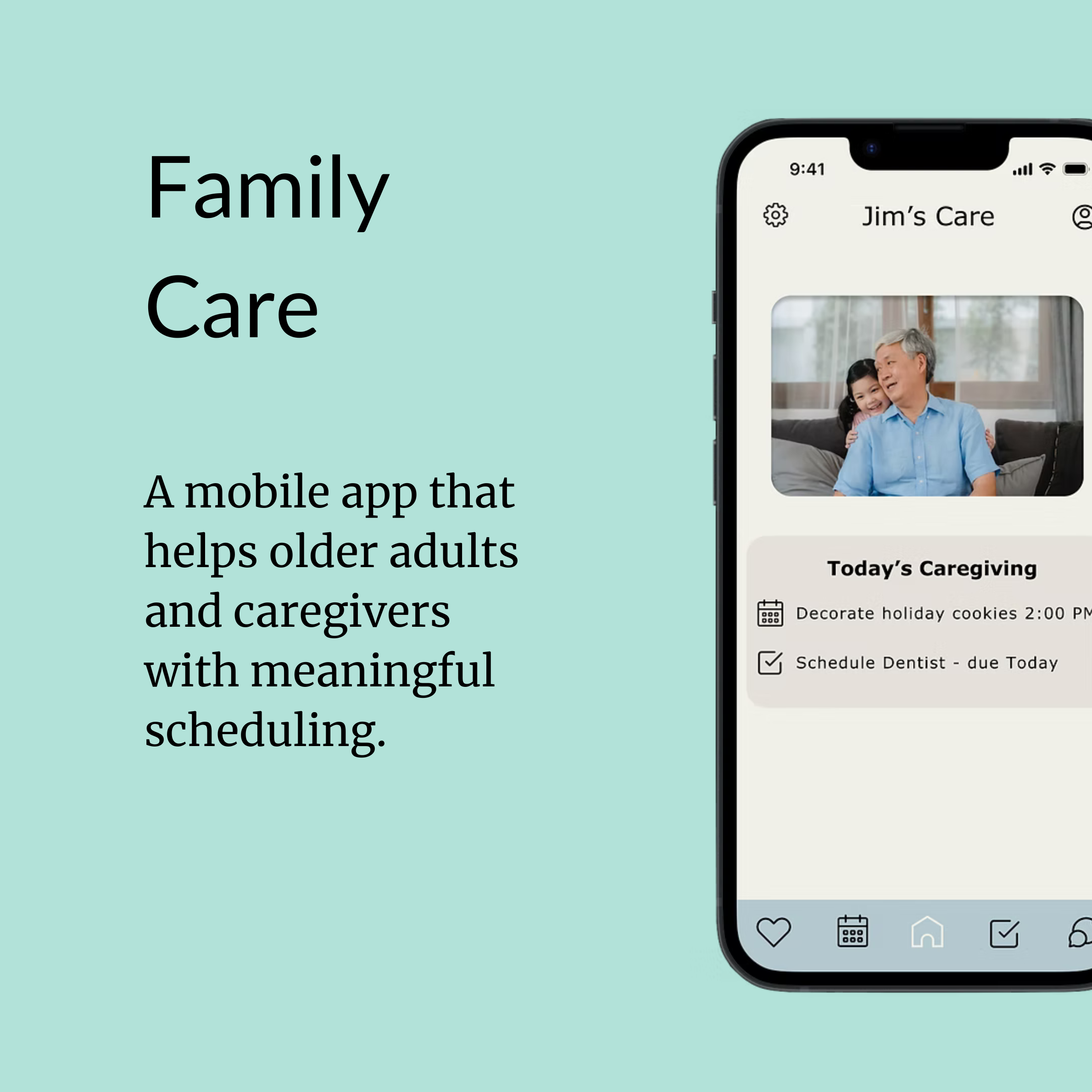 A mobile app that helps older adults and caregivers with meaningful scheduling.