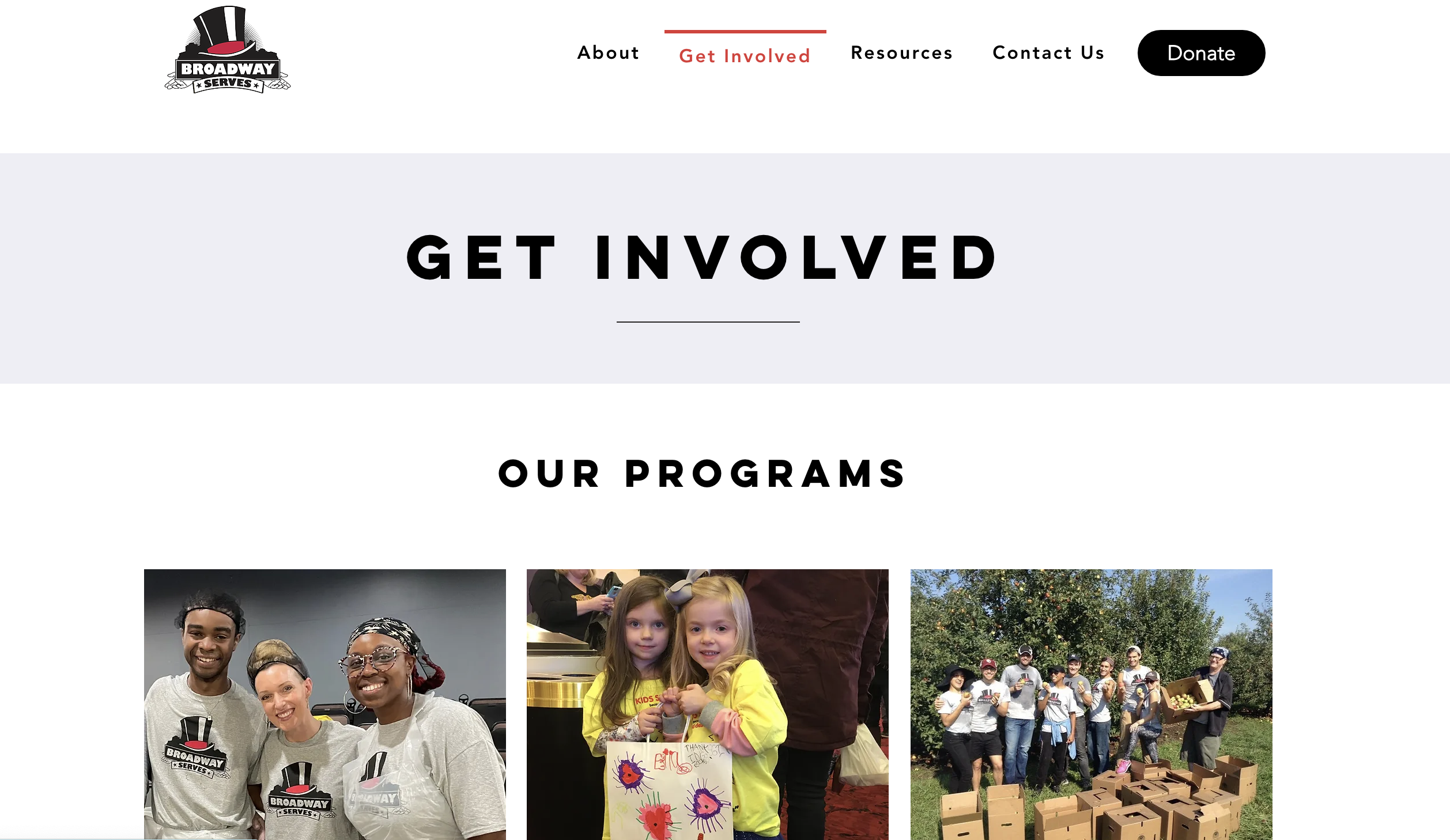 A design of a page showing upcoming events and programs.