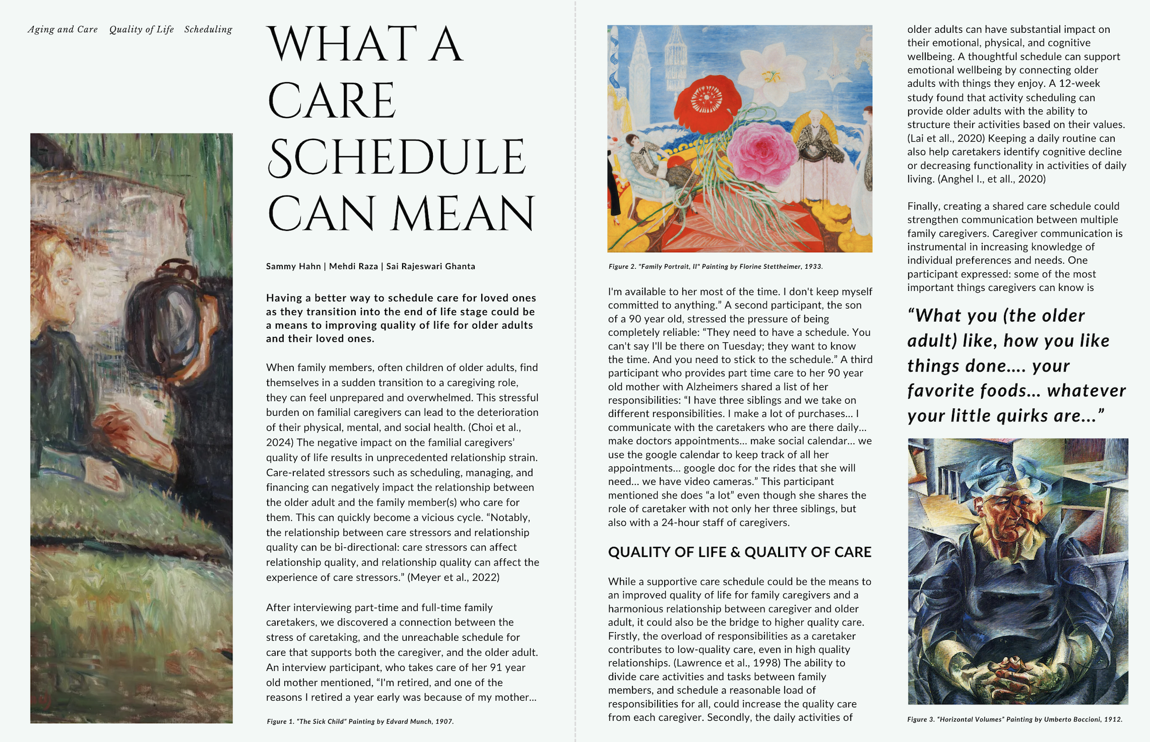 Report showing research and meaning behind the project.