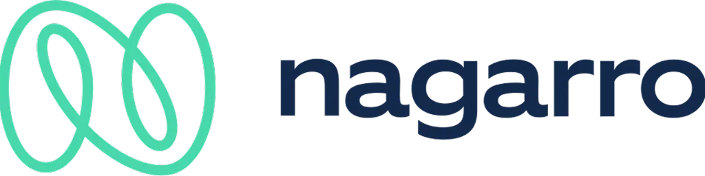 Nagarro company logo with stylized green 'N' icon and lowercase text.