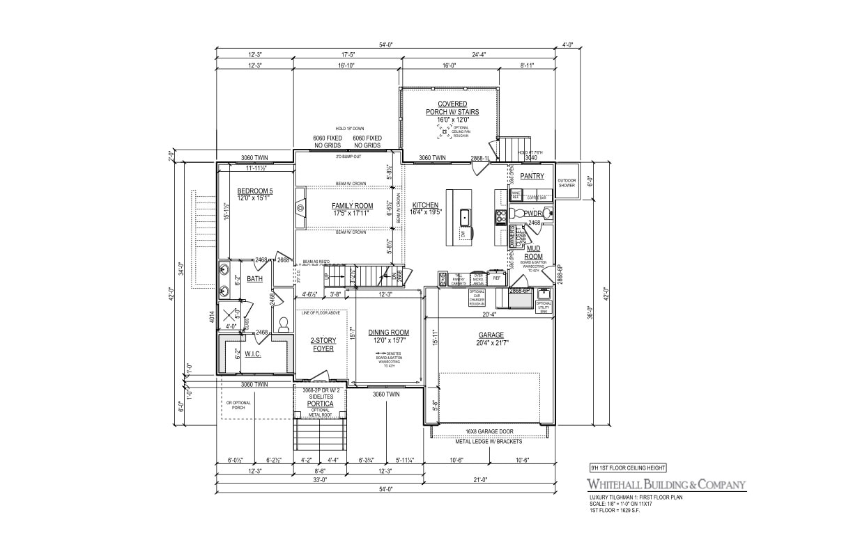 1st Floor plan for Luxury Tilghman I