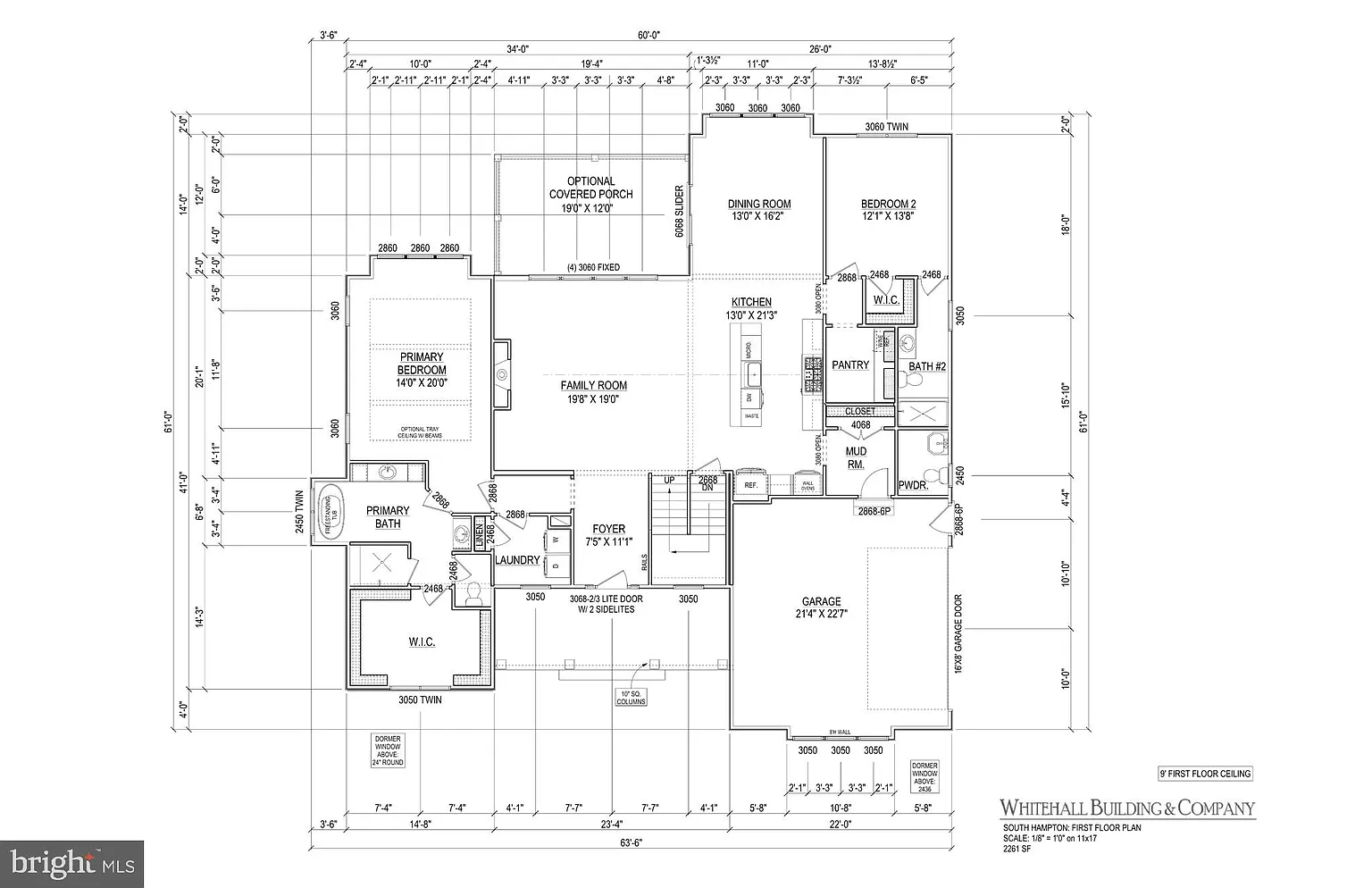 first floor plan for South Hampton model at Lot 4 Newgate Rd in Rockville, Glen Hills, Maryland