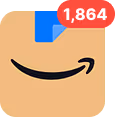 Amazon app icon with a notification badge showing 1,864 unread messages.