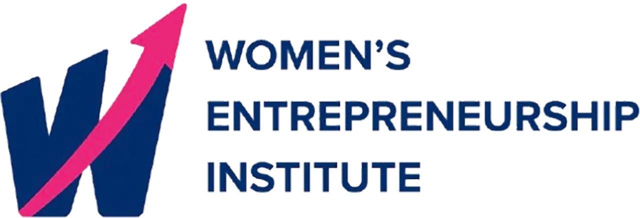 Logo of Women's Entrepreneurship Institute with a stylized 'W' and an upward red arrow.
