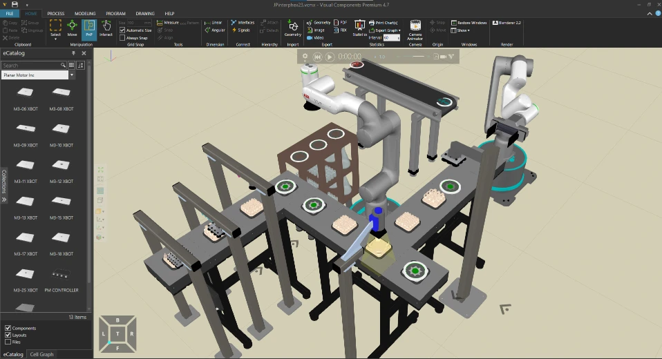 Planar Motor System simulation screenshot