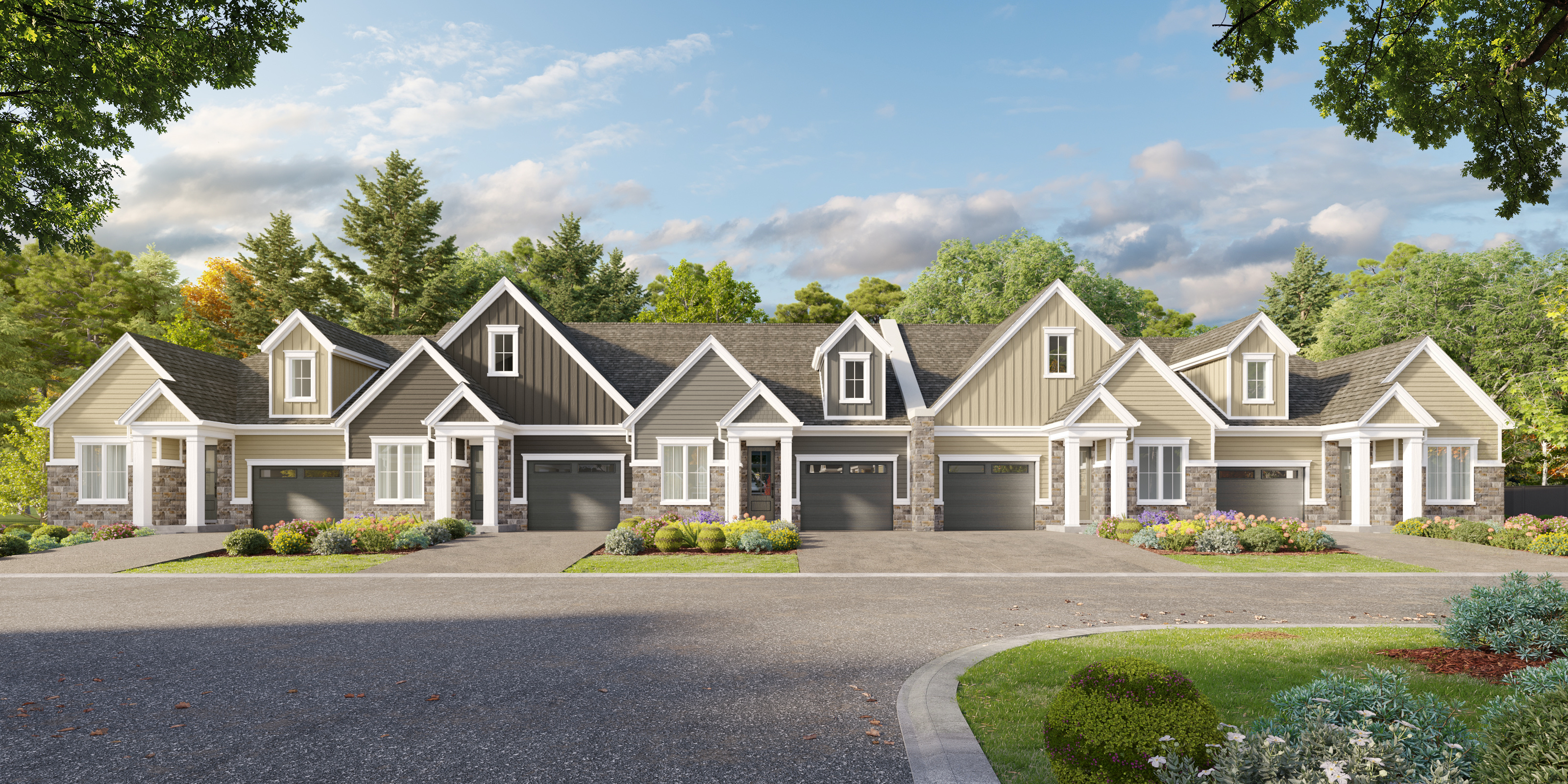 Streetscape rendering of Trailside Towns on Hibbard