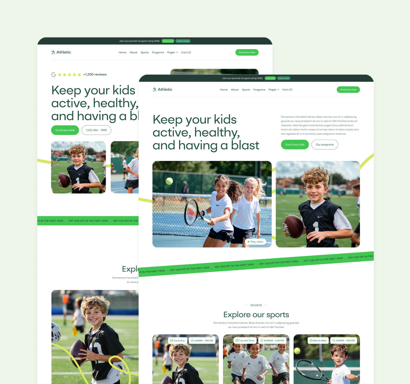 Athletic - 20+ Pages Included - Sports Academy Webflow Template