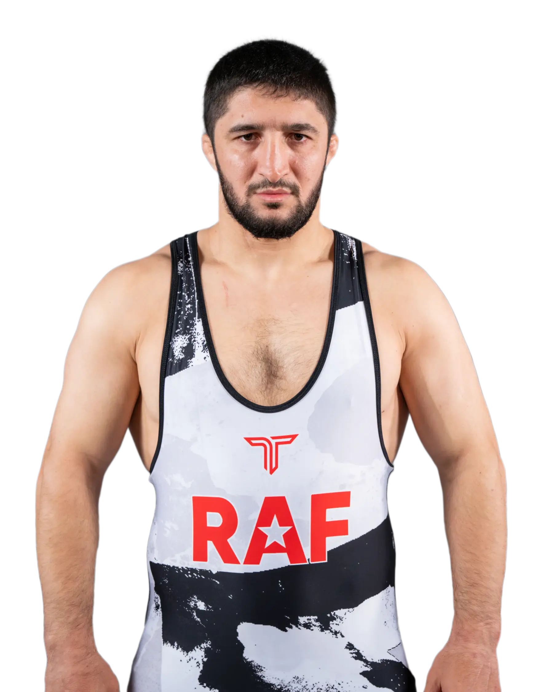 Upper-body portrait of Abdulrashid Sadulaev, RAF athlete.