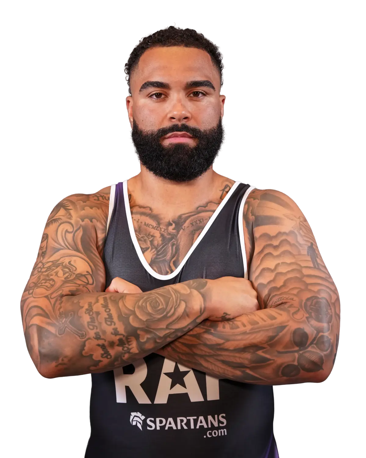 Upper-body portrait of Gable Steveson, RAF athlete.