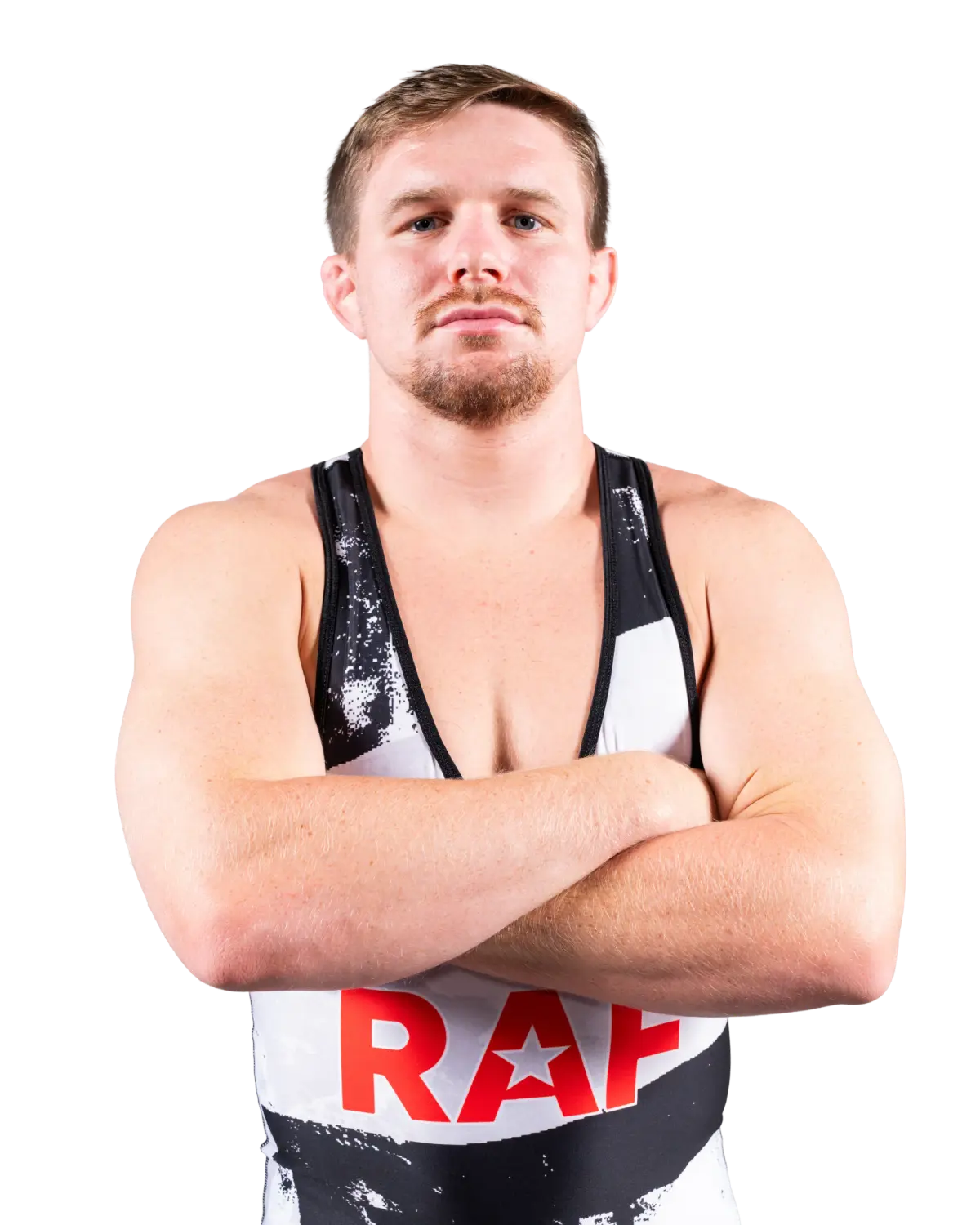 Upper-body portrait of Jarrett Jacques, RAF athlete.